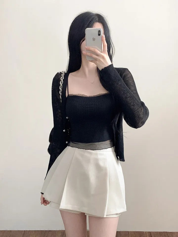 溫柔蕾絲美背細肩帶