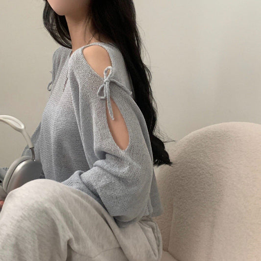💕現貨秒出🍓法式鏤空感罩衫