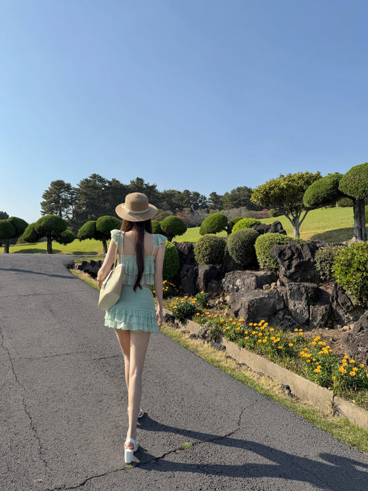 🏖️度假雪紡套裝純御上衣+半身裙兩件套❤️