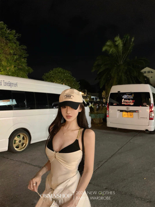 歐美風假兩件吊帶背心上衣