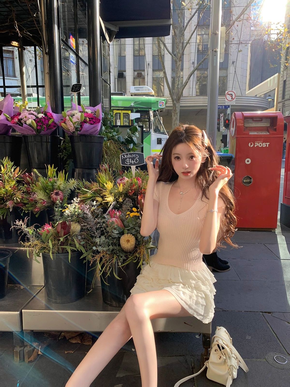 💕現貨秒出🍓V領顯胸針織短袖上衣