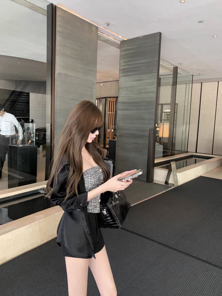 高級老錢風醋酸連帽襯衫休閒防曬外套