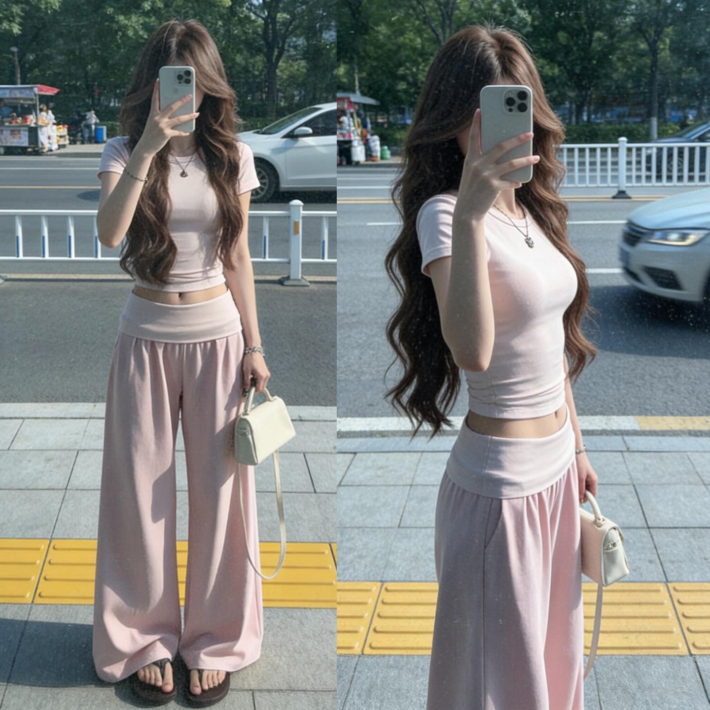 👚可愛休閒粉色運動套裝組