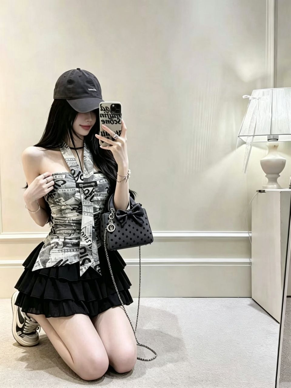 美拉德純欲掛脖帶墊抹胸背心單品