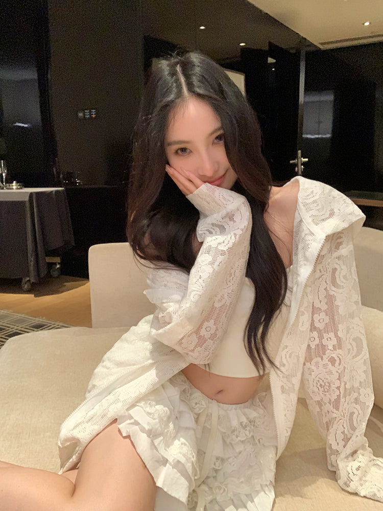 絕美蕾絲連帽外套單品