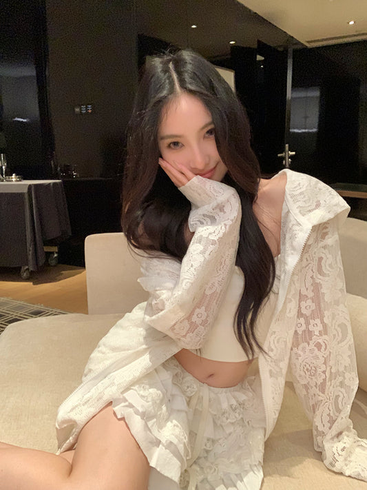 絕美蕾絲連帽外套單品