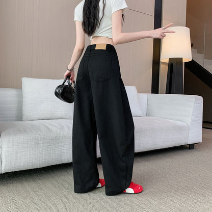 💕現貨秒出🍓美式辣妹黑色垂感牛仔寬鬆長褲