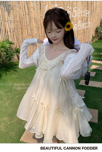 💕現貨秒出🍓可愛蕾絲小個子連衣短裙