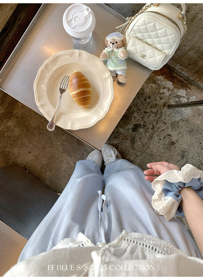 🍦夏日冰淇淋度假棉麻雲感百搭休閒寬褲