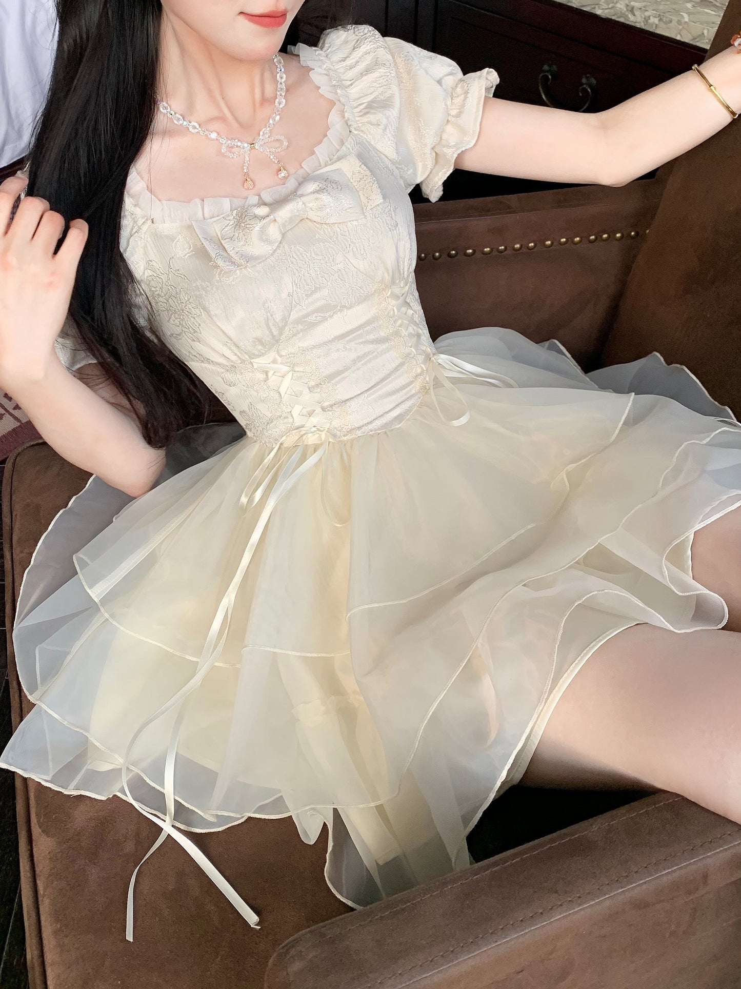 甜美蝴蝶結公主澎澎連身裙