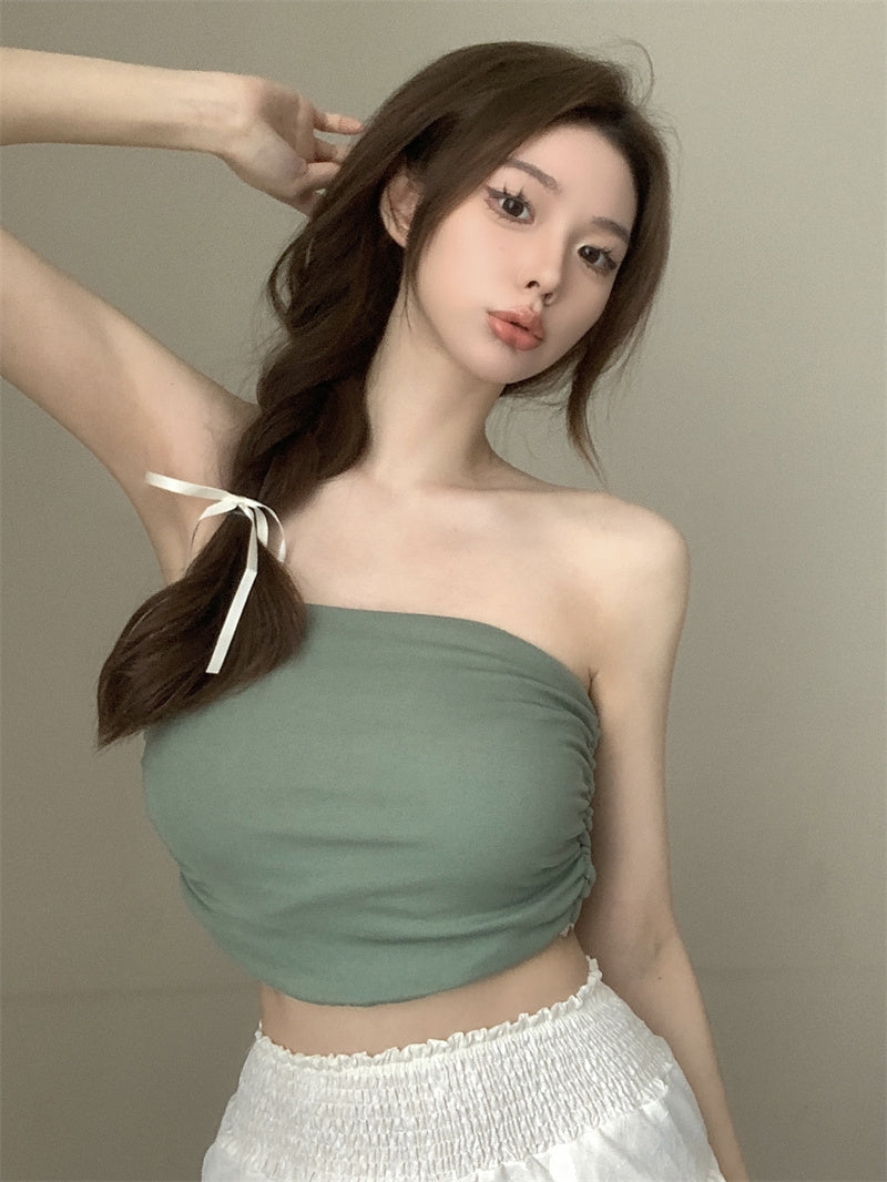 百搭彈力顯瘦抹胸上衣單品