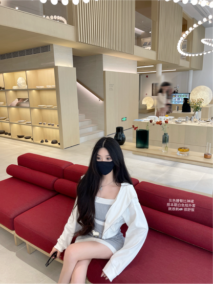 顯身材拼接寬吊帶冰絲連衣裙