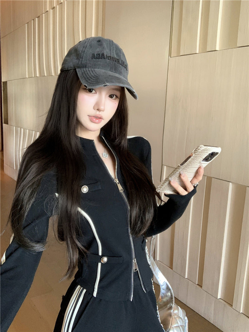 精緻運動小香風顯瘦長褲套裝