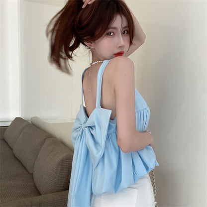 日系甜美蝴蝶結小吊帶背心