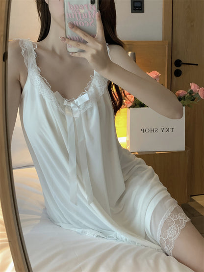 💕現貨秒出🍓法式居家性感蕾絲吊帶公主睡衣裙