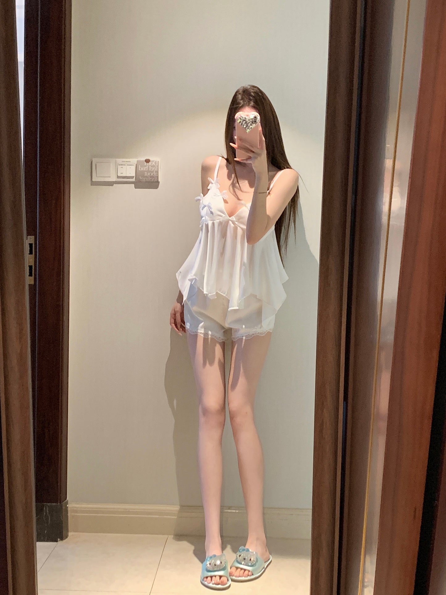 睡覺也要有儀式感蝴蝶結冰絲睡衣組