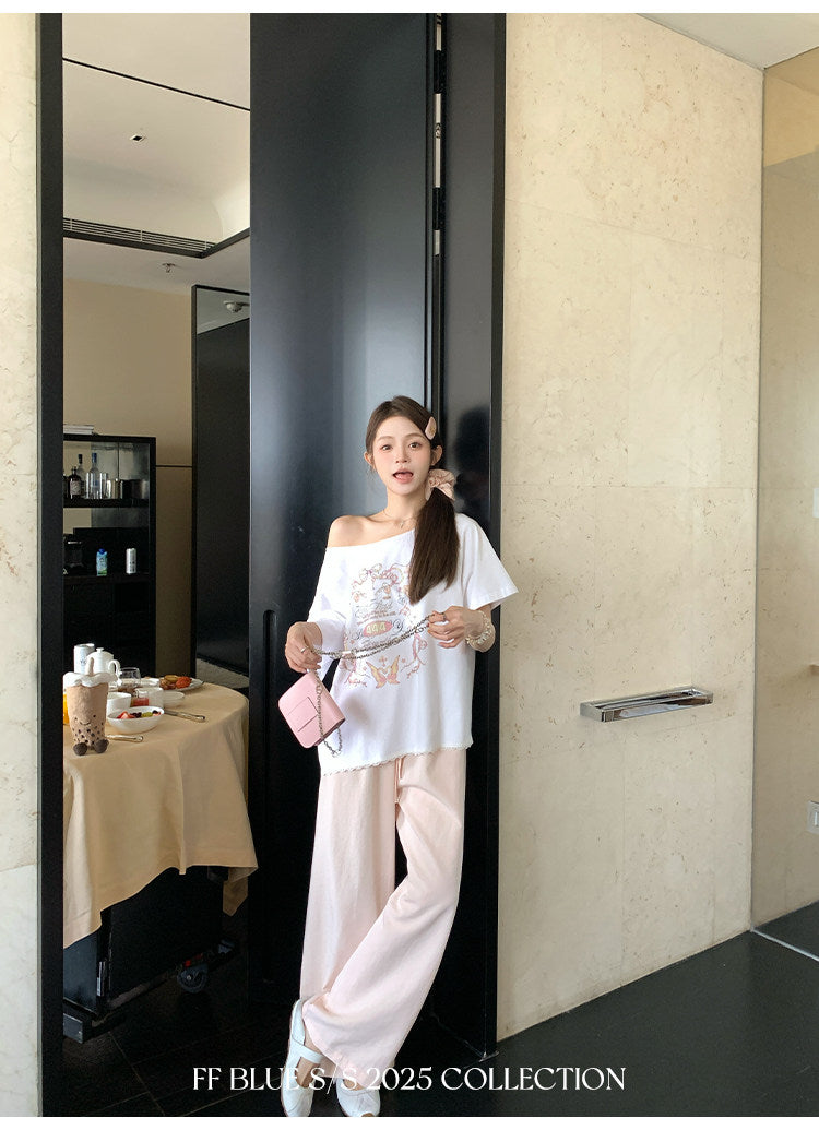 🍦夏日冰淇淋度假棉麻雲感百搭休閒寬褲