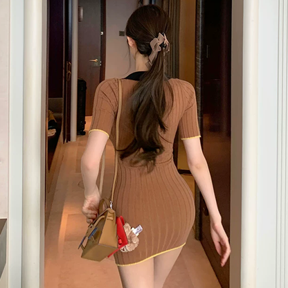 韓系美拉德小香風連衣裙