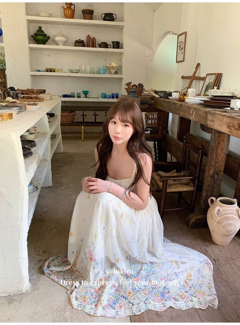 💕現貨秒出🍓秘境花園海邊度假吊帶長裙