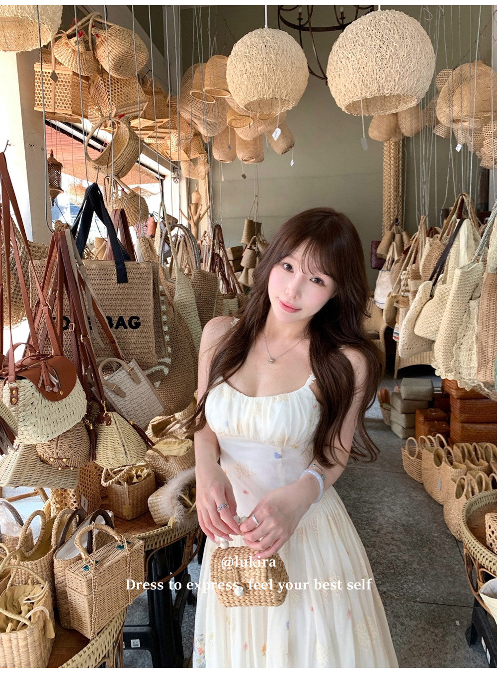 💕現貨秒出🍓秘境花園海邊度假吊帶長裙
