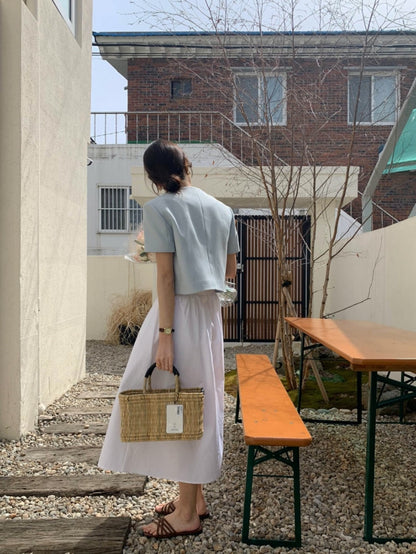法式圓領金屬扣短款小香風外套