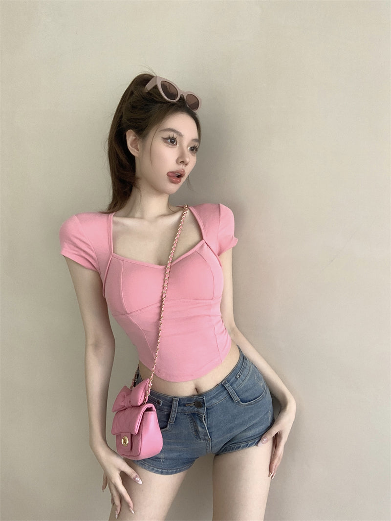 雙扭結露背短版上衣🎀