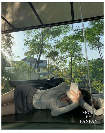 簡約顯瘦腰身連帽防曬外套