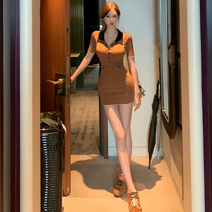 韓系美拉德小香風連衣裙