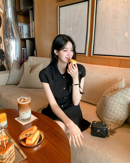簡約小香風收腰顯瘦小黑裙