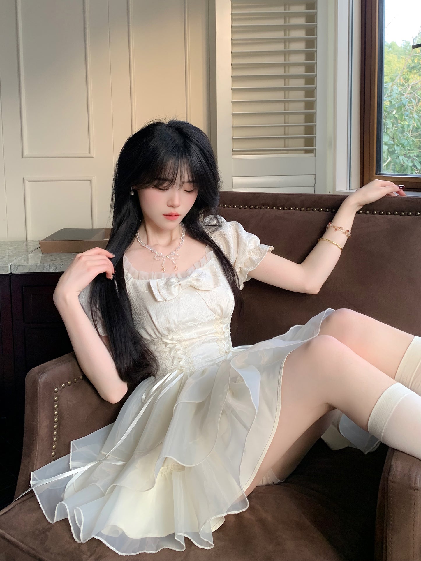 甜美蝴蝶結公主澎澎連身裙