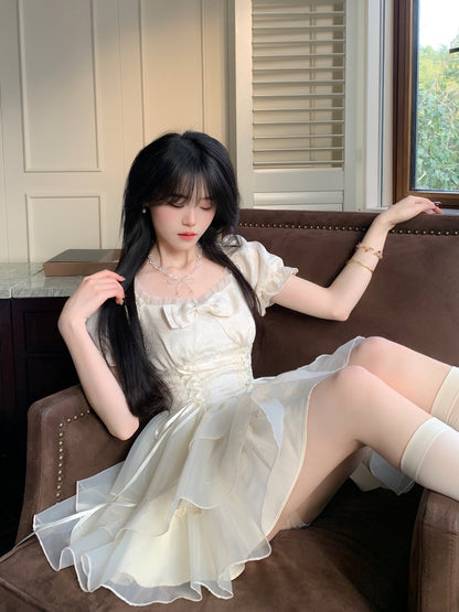 甜美蝴蝶結公主澎澎連身裙