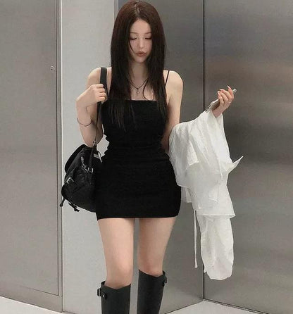 百搭氣質修身收腰帶墊打底包臀短裙