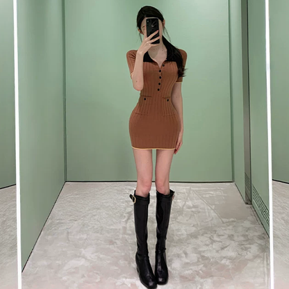 韓系美拉德小香風連衣裙
