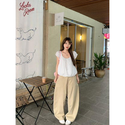 白月光泡泡袖甜美小個子短上衣
