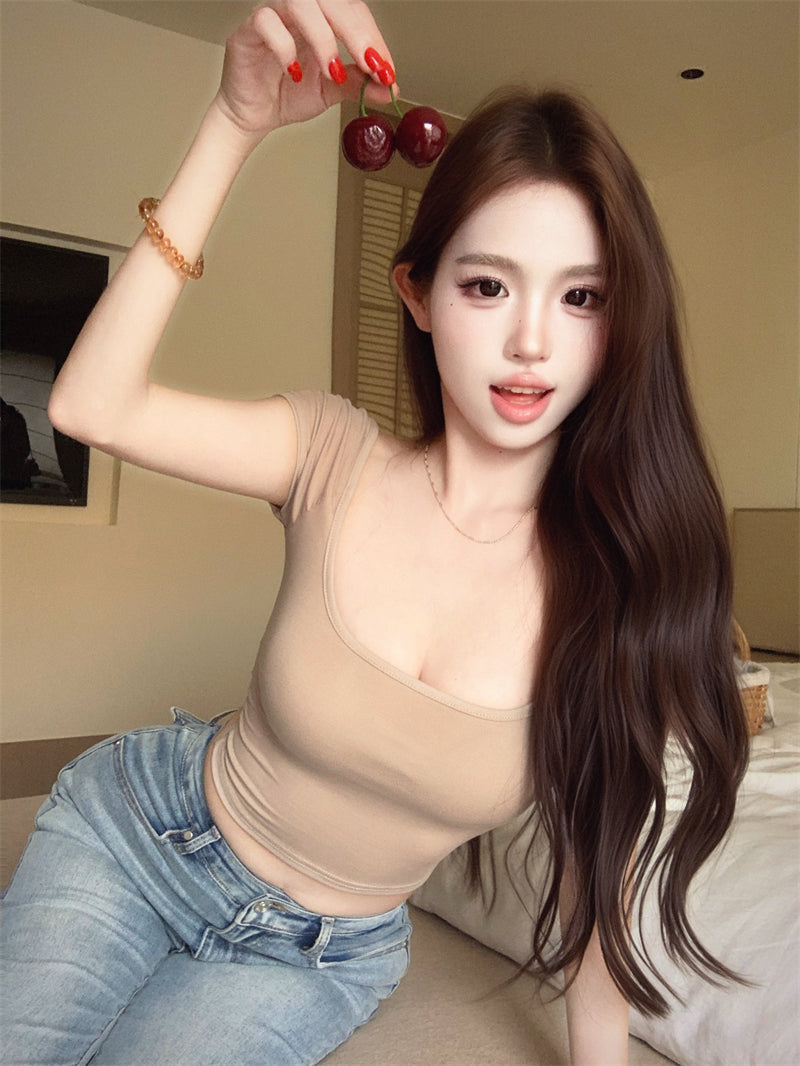 大U領短版上衣