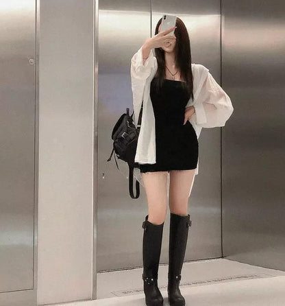 百搭氣質修身收腰帶墊打底包臀短裙