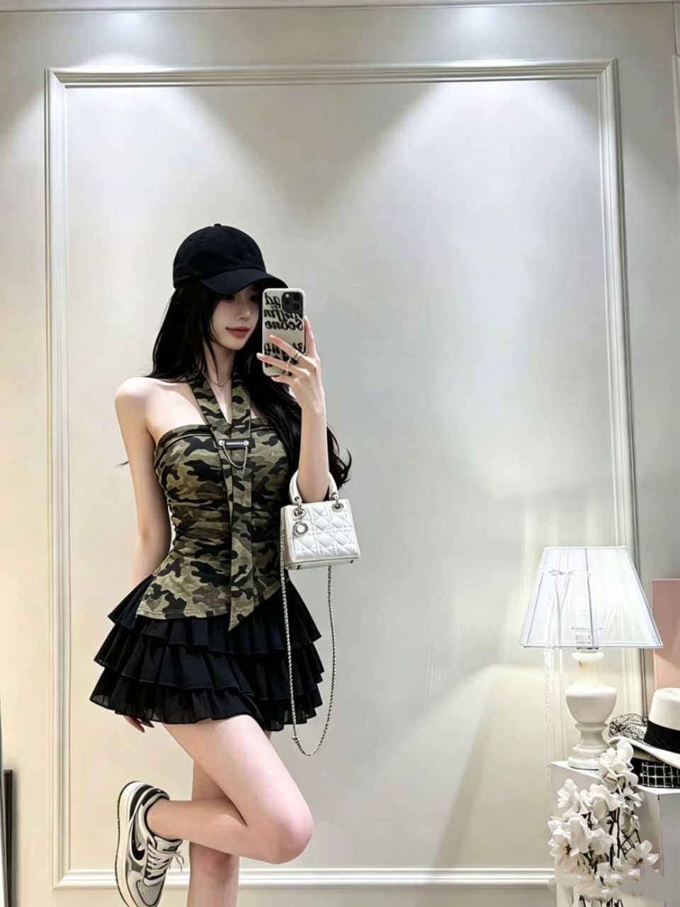 美拉德純欲掛脖帶墊抹胸背心單品