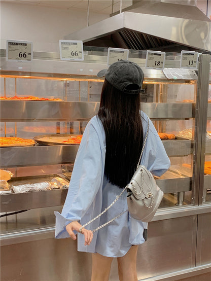 多色寬鬆休閒百搭襯衫外搭