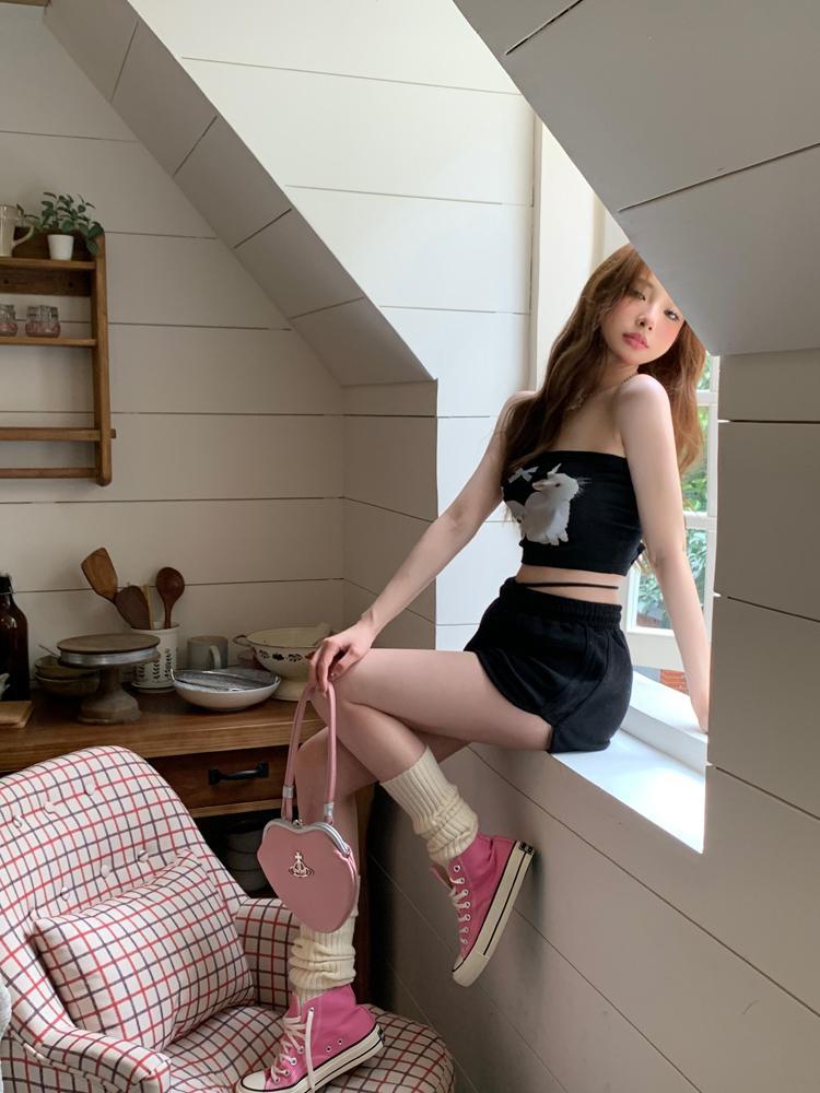 夏季可愛兔兔印花抹胸單品