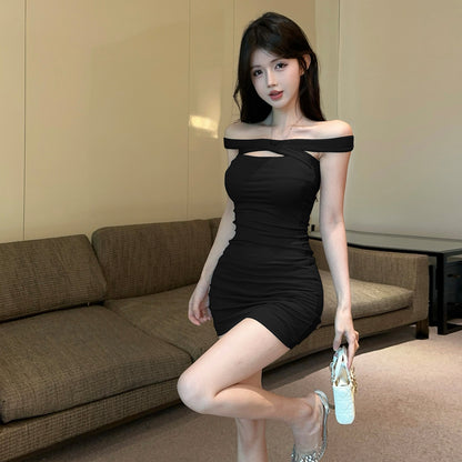 💕現貨秒出🍓休閒度假交叉綁帶抹胸連衣裙