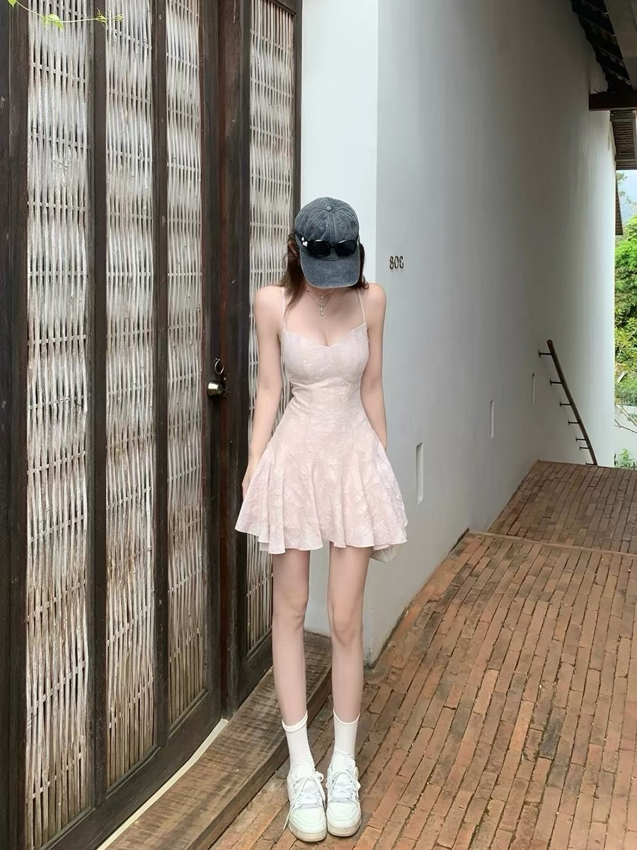 春夏韓系吊帶連衣短裙