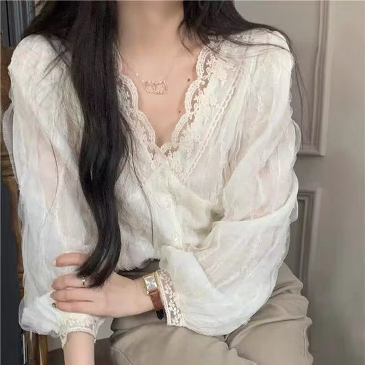 💕現貨秒出🍓法式甜美溫柔襯衫上衣(有大尺碼)