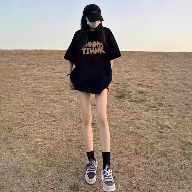 💕休閒美式圓領上衣(有大尺碼)✅