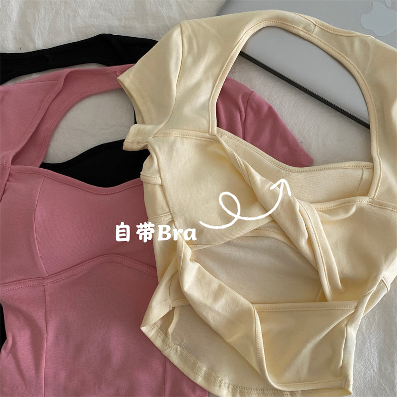 雙扭結露背短版上衣🎀