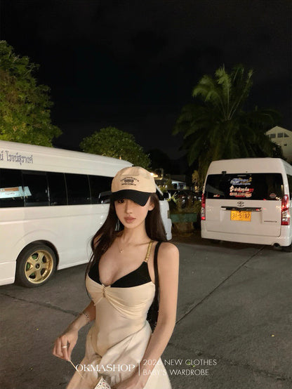 歐美風假兩件吊帶背心上衣