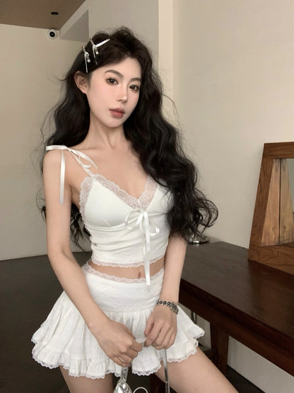 純御蕾絲系帶小背心單品