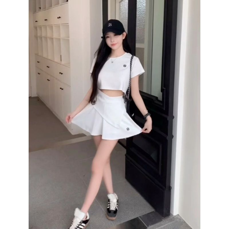 慵懶寬鬆休閒運動套裝裙