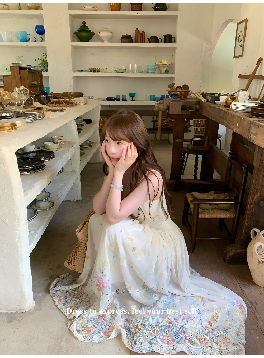 秘境花園海邊度假吊帶長裙