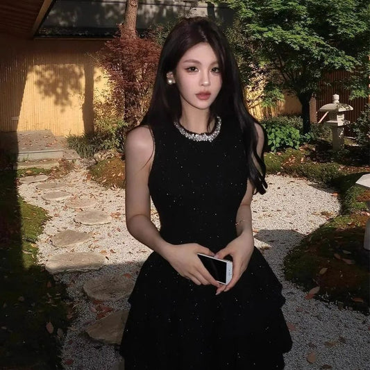 💕現貨秒出🍓高級千金感小黑裙