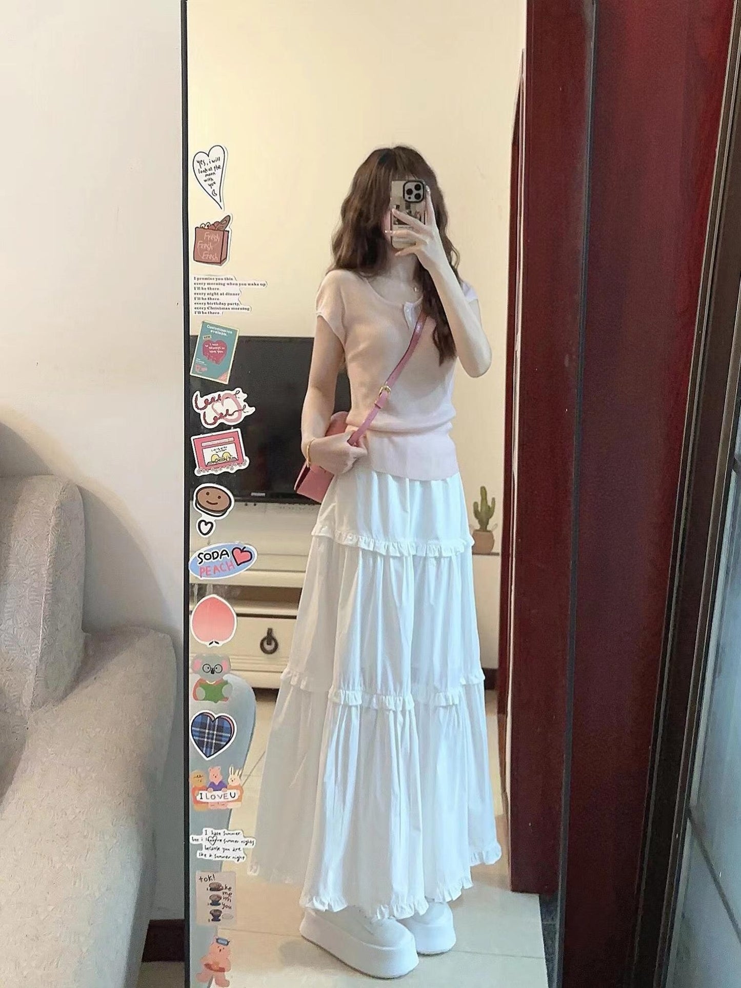 👚多巴胺粉色系奶甜別緻套裝裙🍰